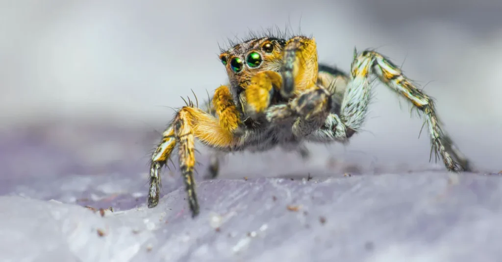 Colorful jumping spider pet