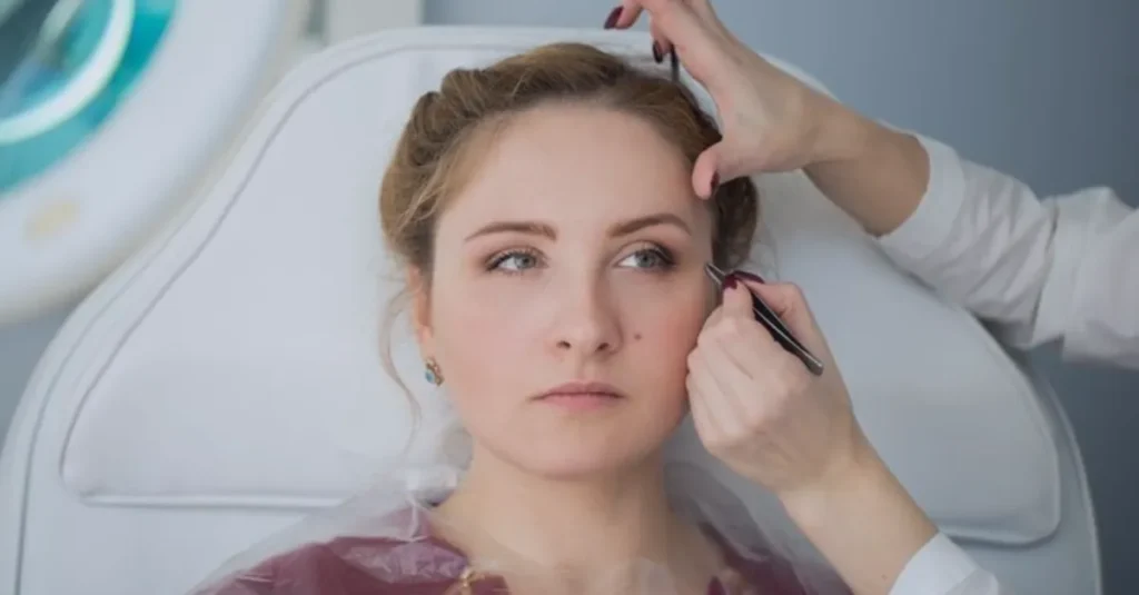 Forehead reshaping for natural look.