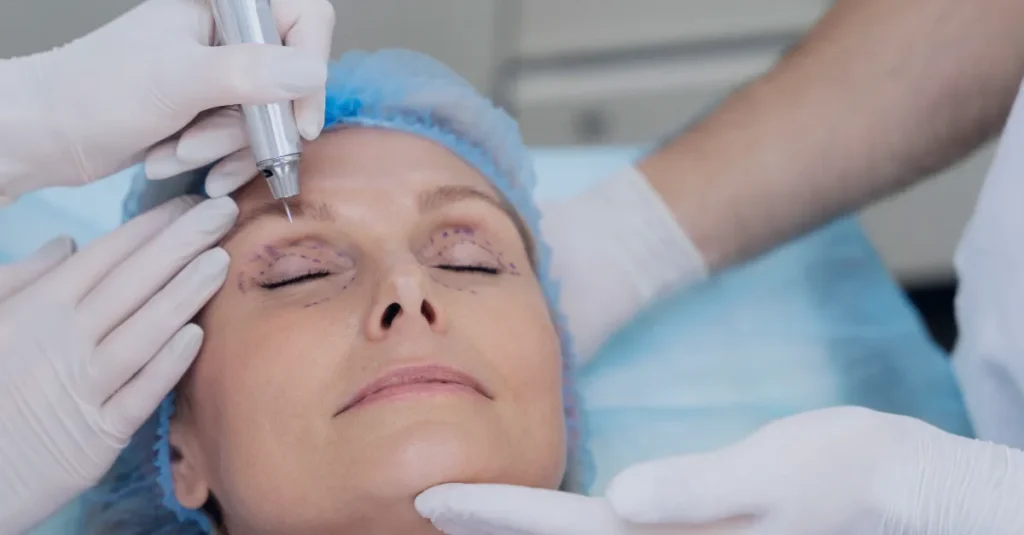 Reducing forehead with surgery